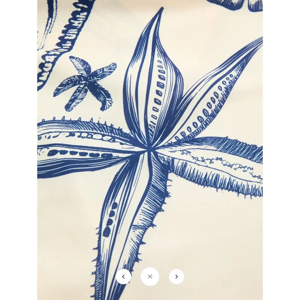 NWT Commense Seashell Print Shirt & Shorts Set Sz M
